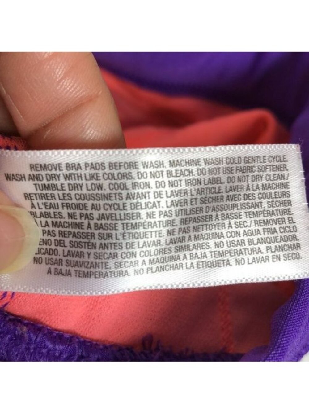 Old Navy Active Womens Sports Bra Purple Racerback WIRELESS L LARGE - Picture 4 of 5